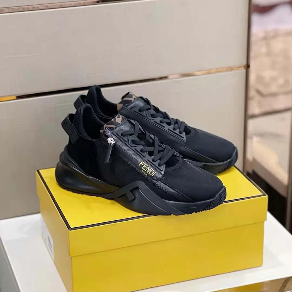 Fendi Shoes Flow Black Nylon Low for Unisex in Tops Fendi Shoes Flow Black Nylon Low for Unisex in Tops