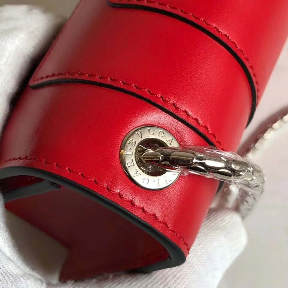 Bvlgari Flap Cover Bag Serpenti Forever in Red Calf for Women