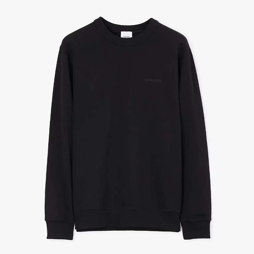 Burberry Check EKD Cotton Sweatshirt for Men in Black Burberry Check EKD Cotton Sweatshirt for Men in Black
