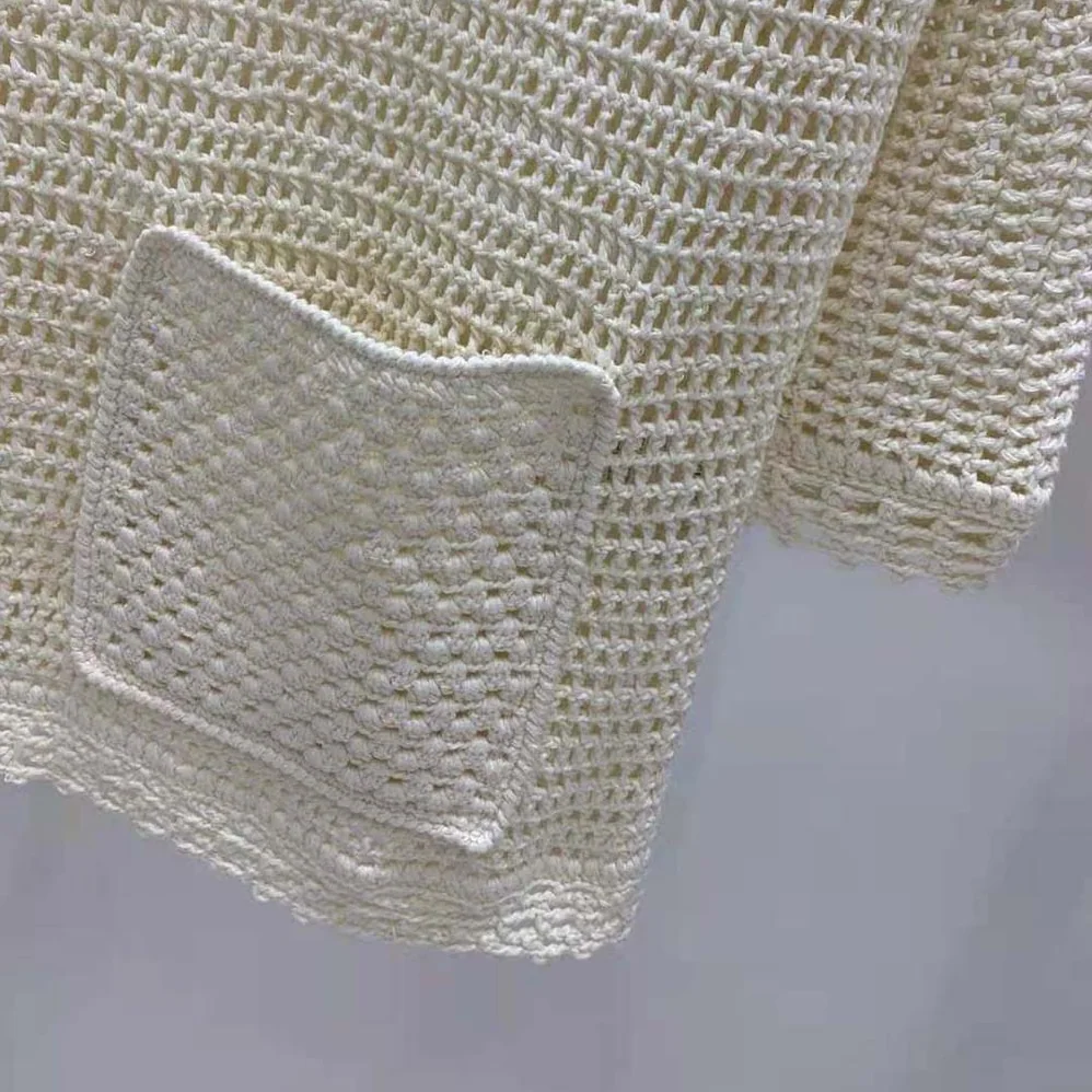 Celine Baja in Crocheted Cotton for Women in Beige Celine Baja in Crocheted Cotton for Women in Beige