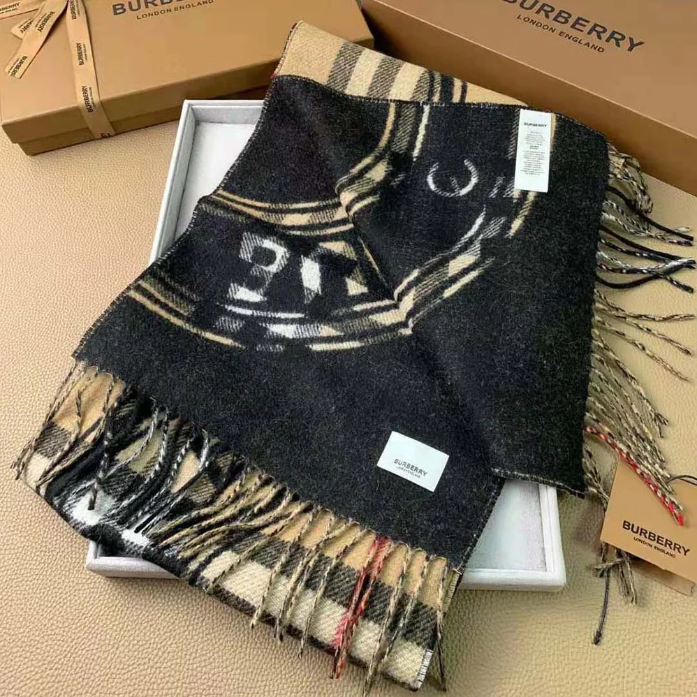 Burberry Montage Print Cashmere Scarf for Women in Black