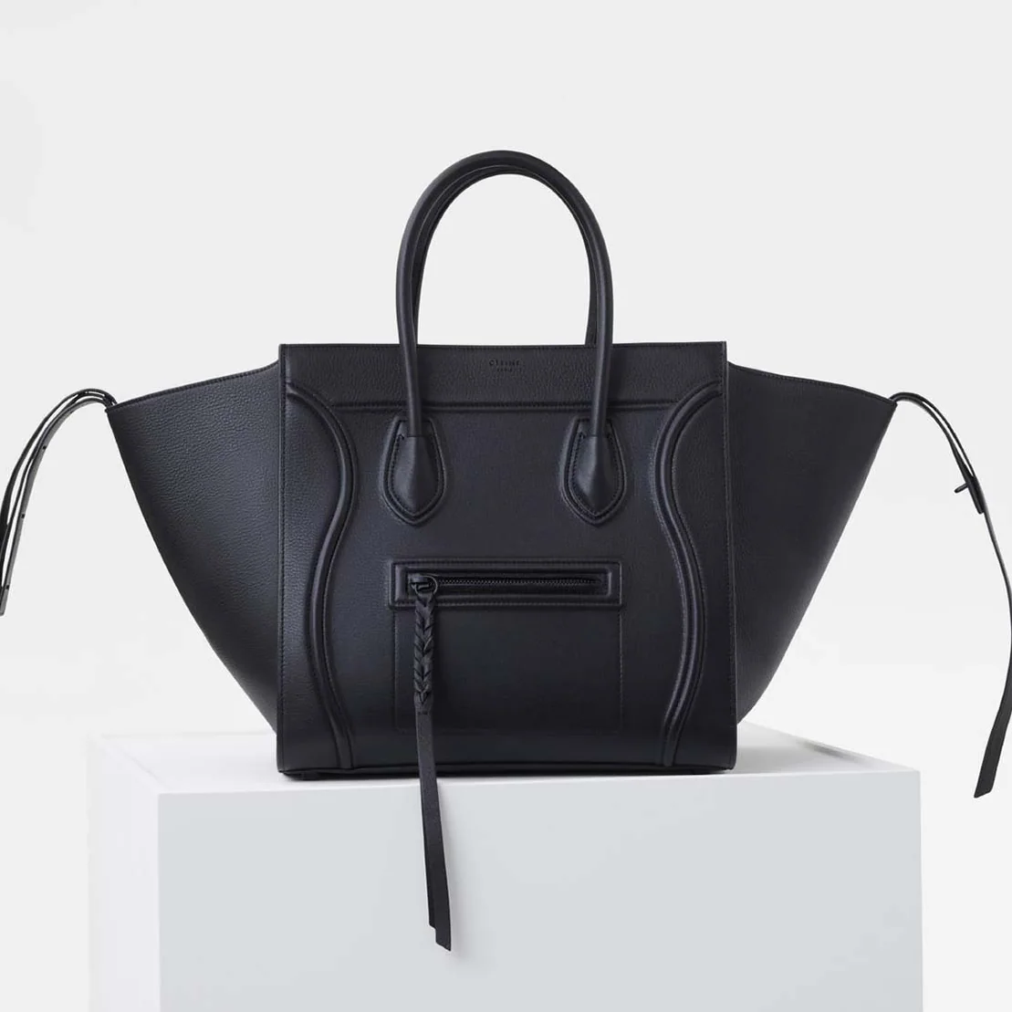 Celine Medium Luggage Phantom Bag in Baby Calfskin Leather in Black Celine Medium Luggage Phantom Bag in Baby Calfskin Leather in Black