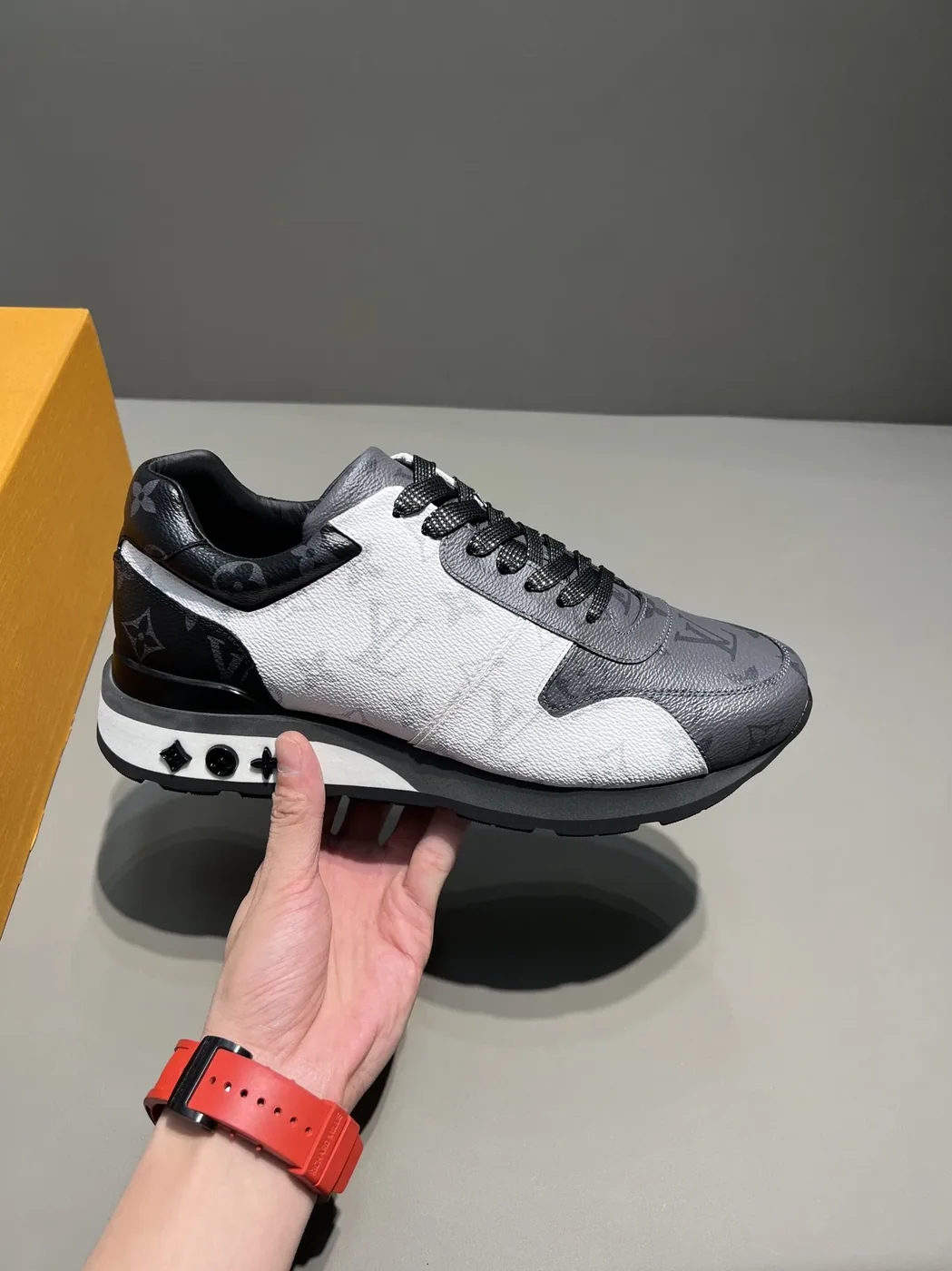 Louis Vuitton Run Away Sneaker Monogram Canvas Black in White/Grey Louis Vuitton Run Away Sneaker Monogram Canvas Black in White/Grey