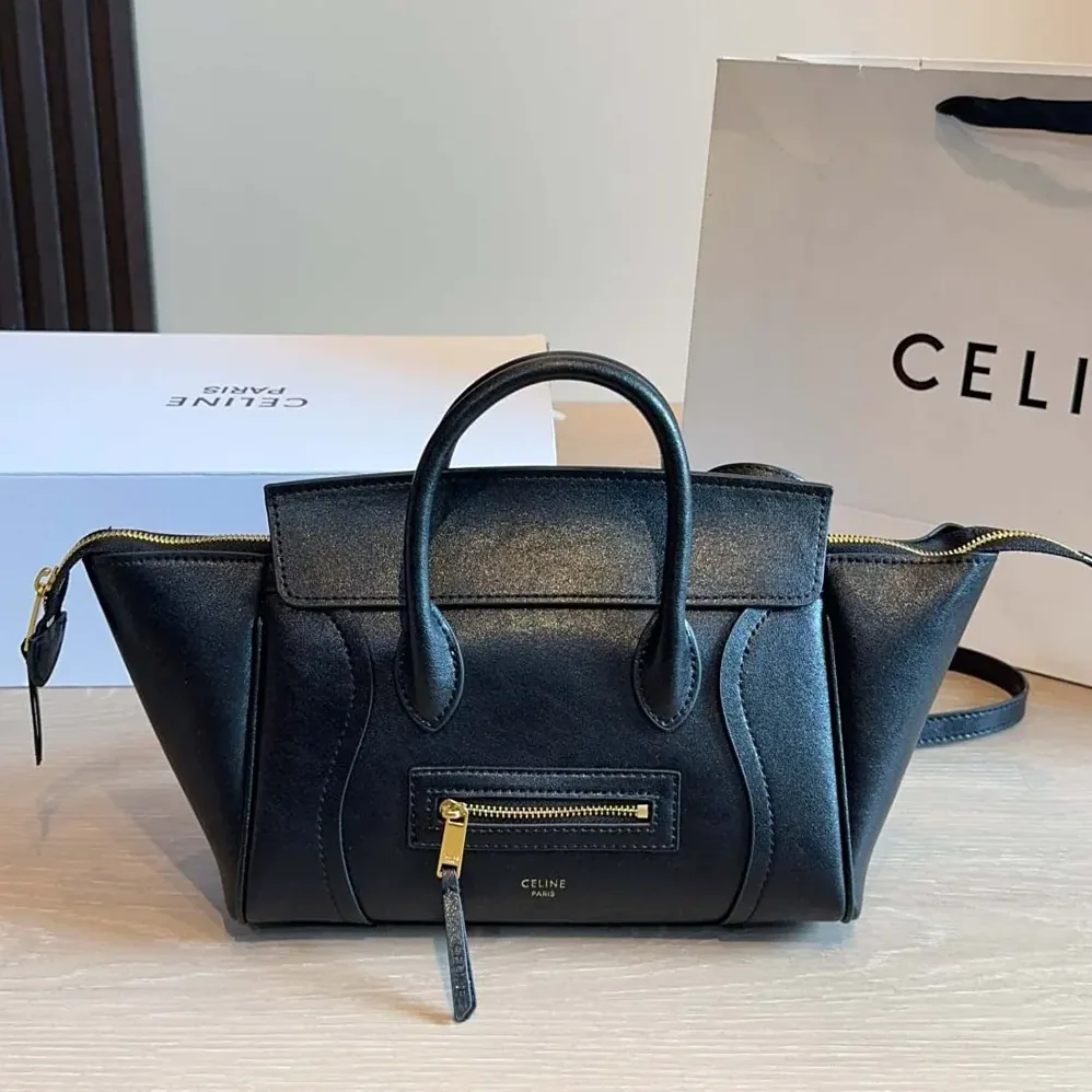 Celine Little Luggage in Grained Calfskin for Women in Black Celine Little Luggage in Grained Calfskin for Women in Black