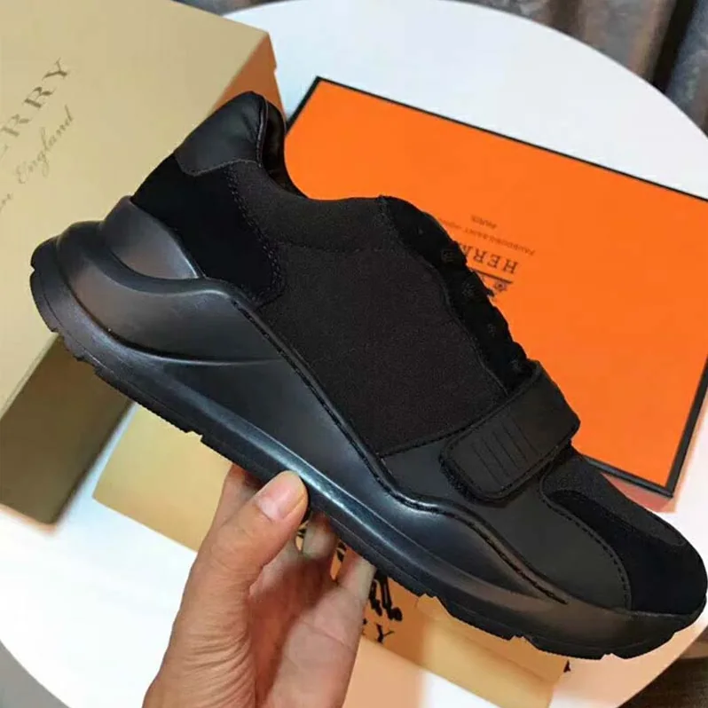 Burberry Suede Neoprene and Leather Sneakers for Men in Black