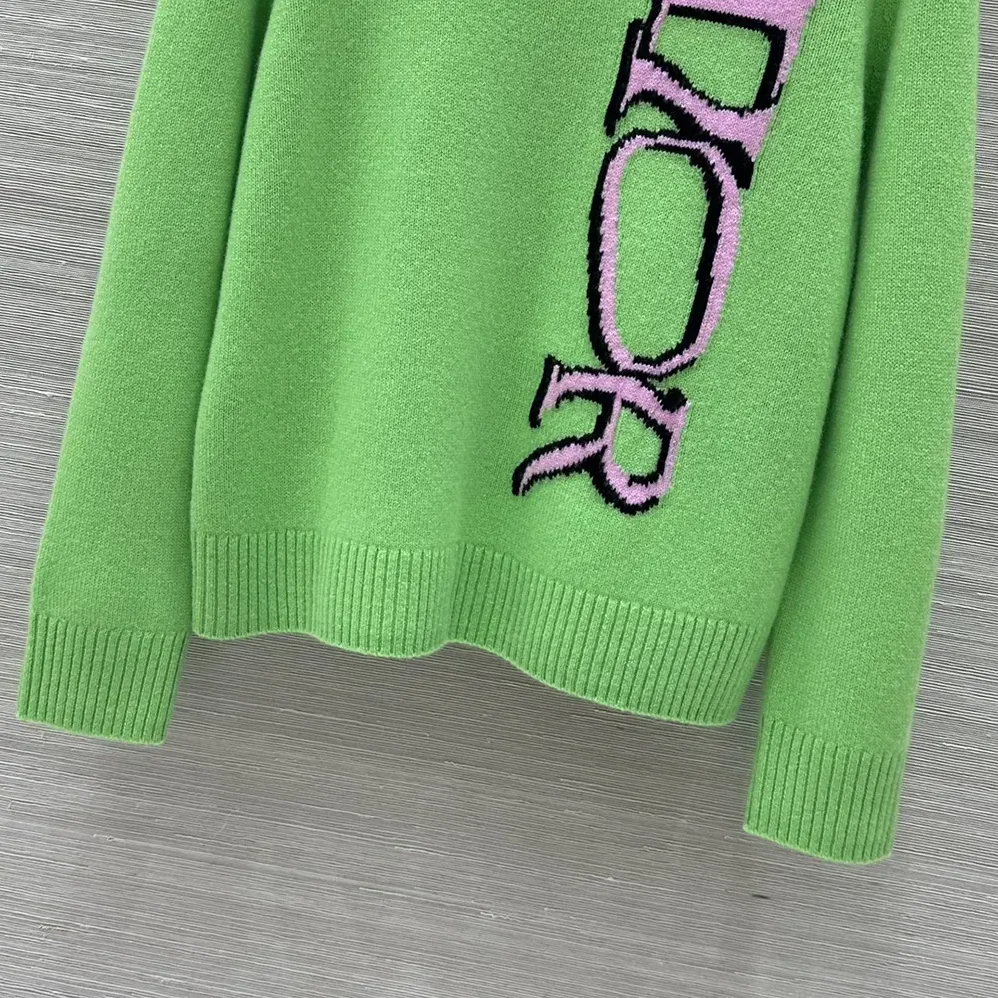 Dior DIOR AND LEWIS HAMILTON Sweater Green Virgin Wool and Cashmere Intarsia for Men