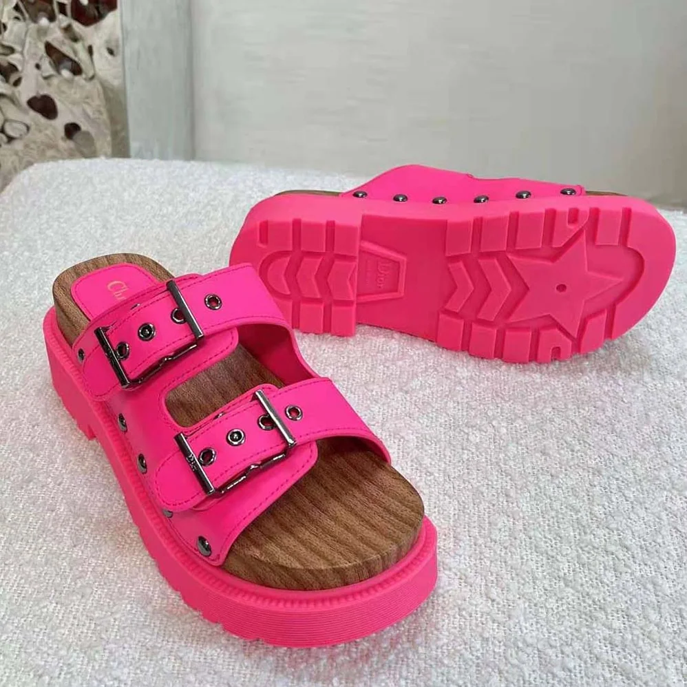 Dior Diorquake Strap Sandal Bright Pink Calfskin for Women
