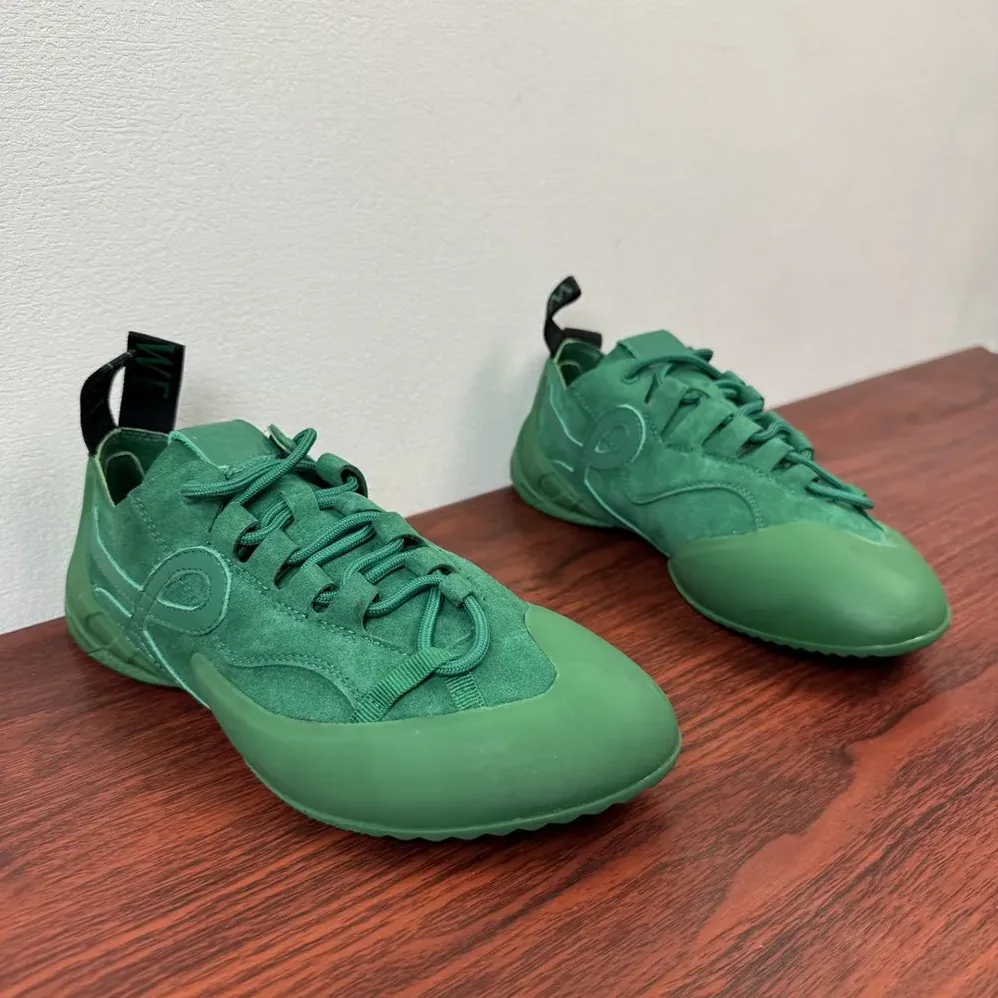 Loewe Grip Sneaker in Calfskin Suede for Unisex in Jungle Green