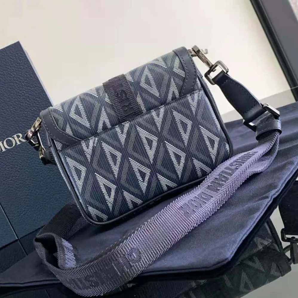 Dior Mini Dior Hit the Road Bag Navy Blue CD Diamond Canvas for Men Dior Mini Dior Hit the Road Bag Navy Blue CD Diamond Canvas for Men