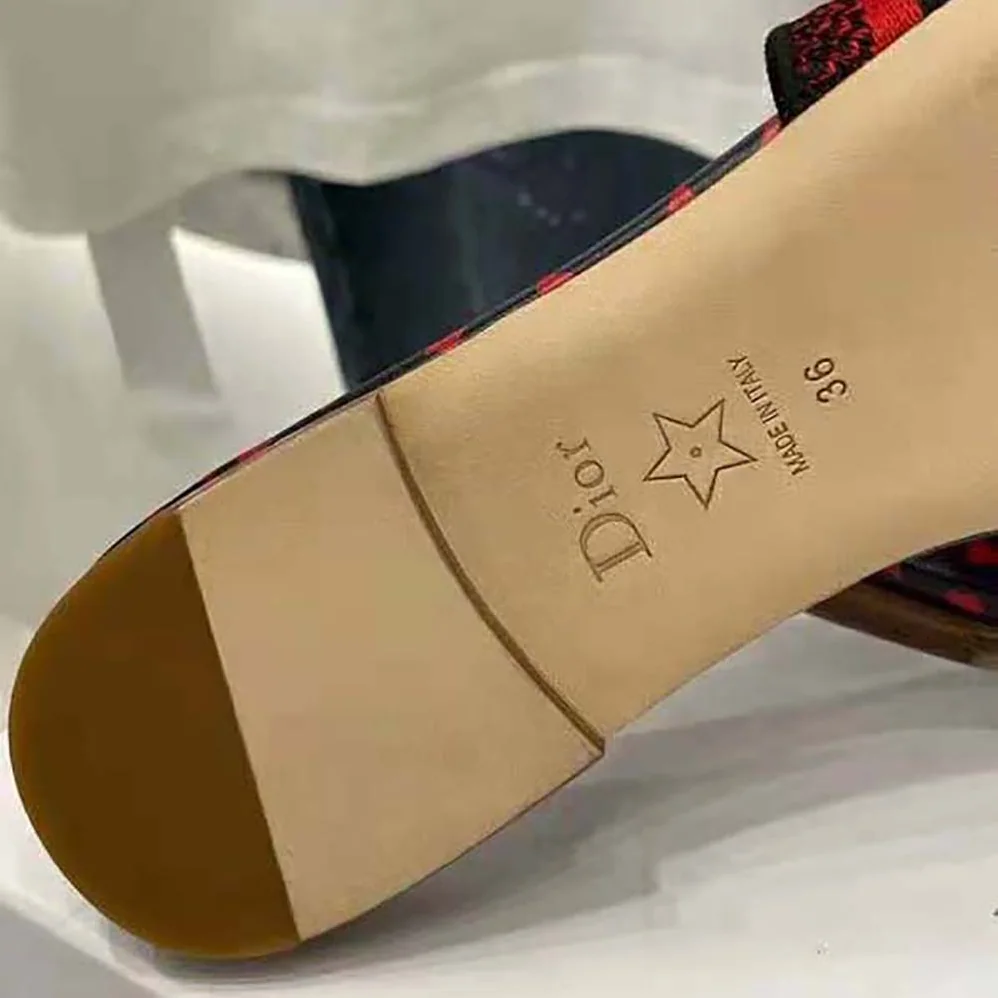 Dior Dway Slide Navy Blue and Red Hearts I Love Paris Embroidered Cotton for Women Dior Dway Slide Navy Blue and Red Hearts I Love Paris Embroidered Cotton for Women