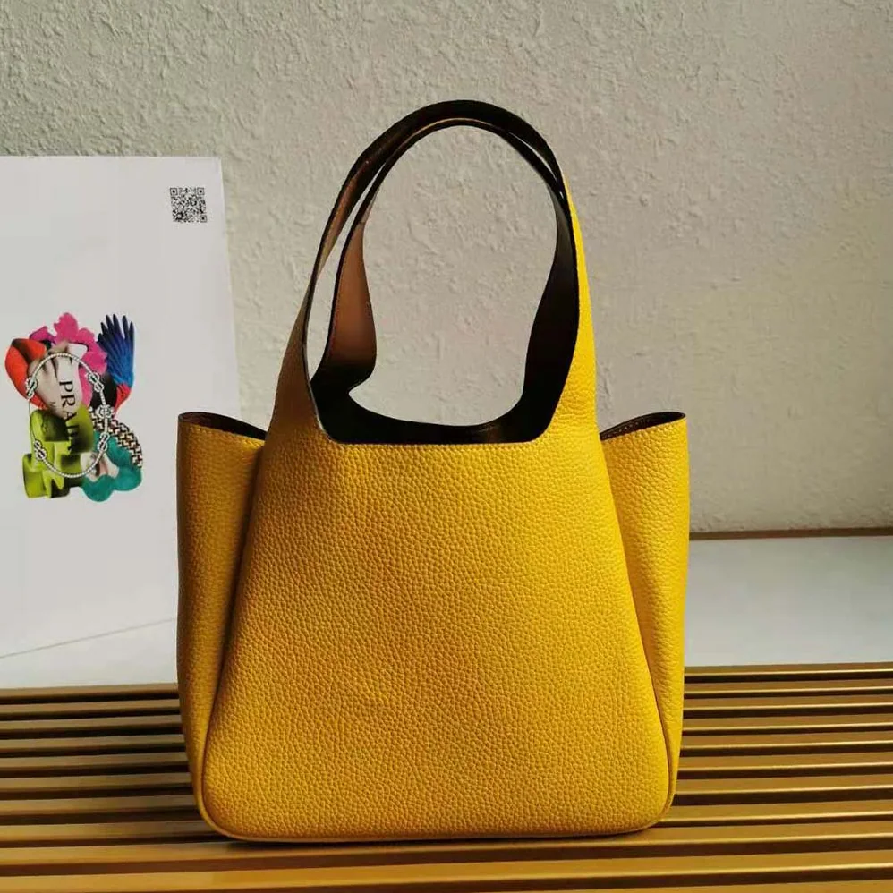 Prada Calf Leather Handbag for Women in Yellow Prada Calf Leather Handbag for Women in Yellow