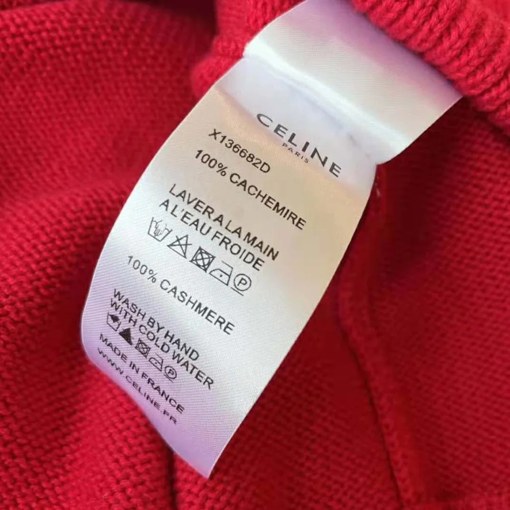 Celine 16 Sweatshirt in Wool and Cashmere for Women in Red