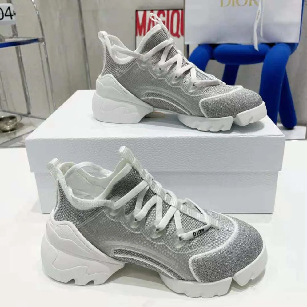 Dior D-Connect Sneaker Silver for Women in Tone Laminated Mesh