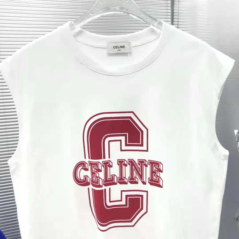 Celine C Cotton Jersey Tank Top for Men in White Celine C Cotton Jersey Tank Top for Men in White