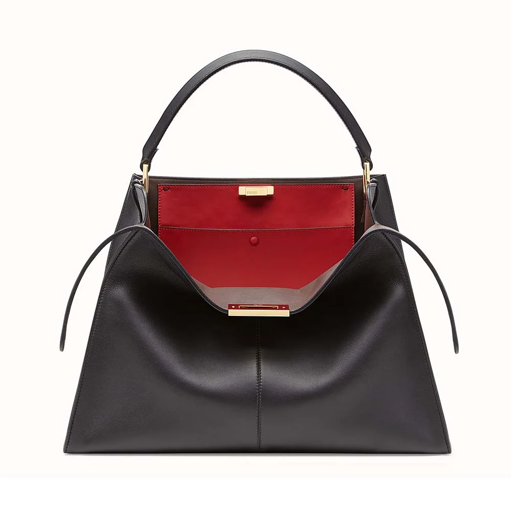 Fendi Peekaboo X-Lite in Leather Bag for Women in Black Fendi Peekaboo X-Lite in Leather Bag for Women in Black