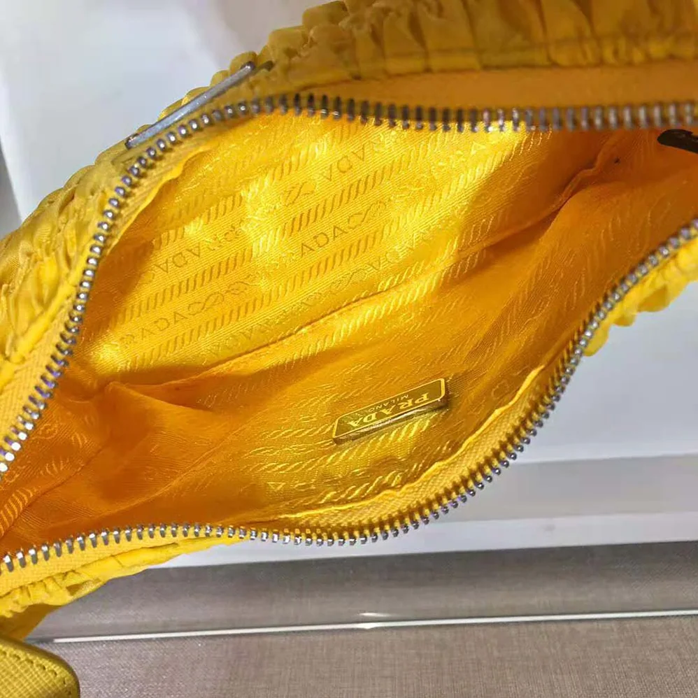 Prada Nylon and Saffiano Leather Mini Bag for Women in Yellow