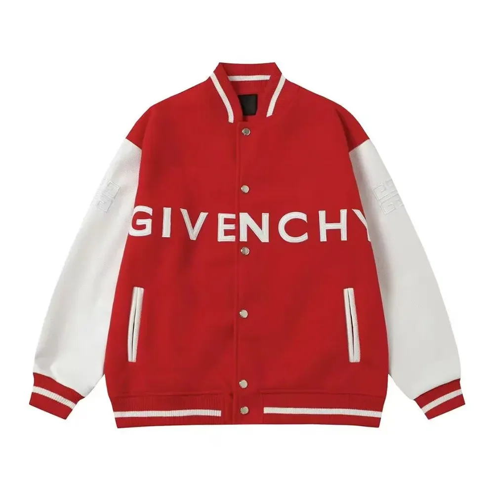 Givenchy GIVENCHY Bomber in Wool and Leather for Men in Red