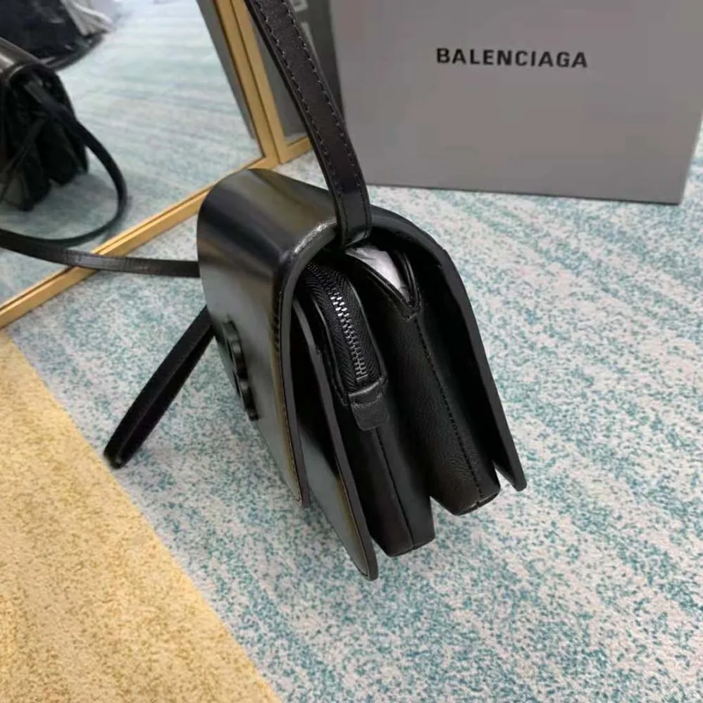 Balenciaga B Small Bag in Black Shiny Calfskin for Women