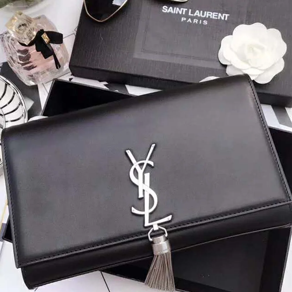 Saint Laurent YSL Kate Small With Tassel Smooth Leather for Women in Black