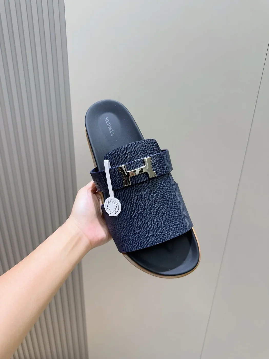 Hermes Jaures Sandals Navy Blue Hermes Jaures Sandals Navy Blue