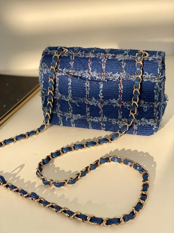 Small Flap Bag With Top Handle Blue / Small Flap Bag With Top Handle Blue /