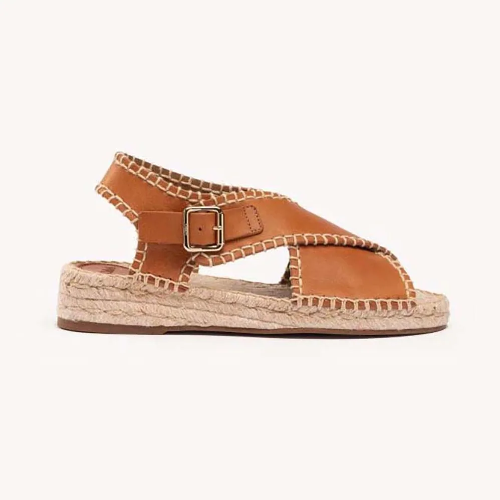 Chloe Lucinda Flat Espadrille for Women in Brown Chloe Lucinda Flat Espadrille for Women in Brown