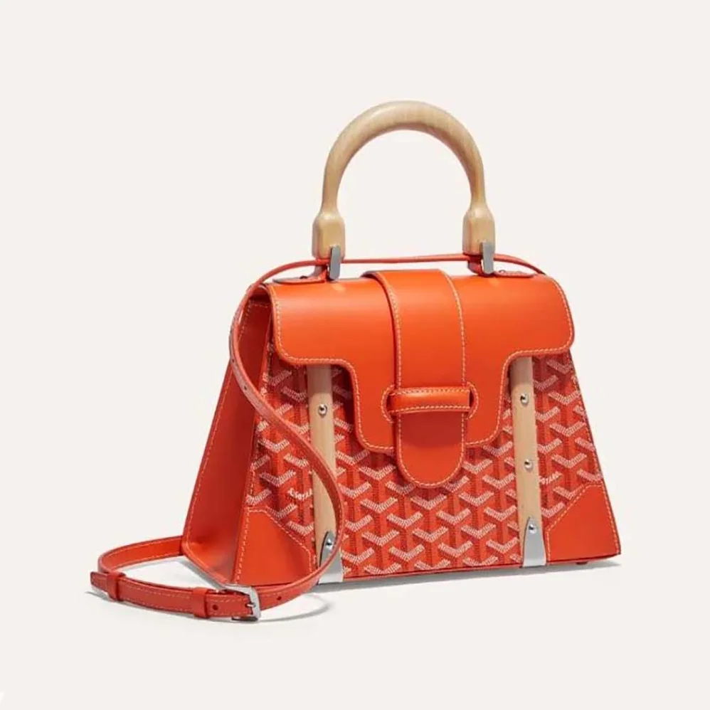 Goyard Sac Saïgon PM in Toile Goyardine & Clamecy Calfskin for Women in Orange Goyard Sac Saïgon PM in Toile Goyardine & Clamecy Calfskin for Women in Orange