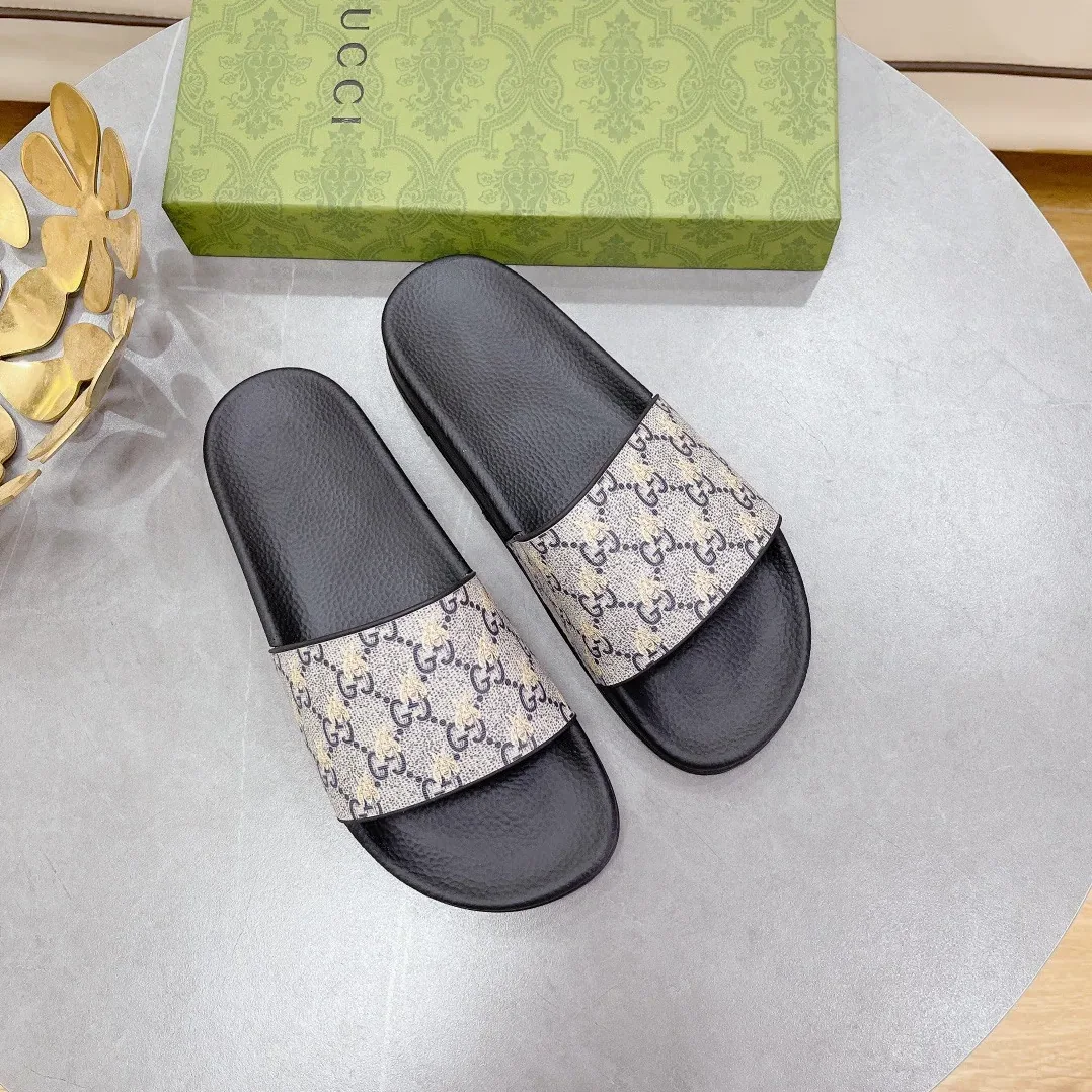 Gucci GG Slide Sandal With Bees Black for Women Gucci GG Slide Sandal With Bees Black for Women