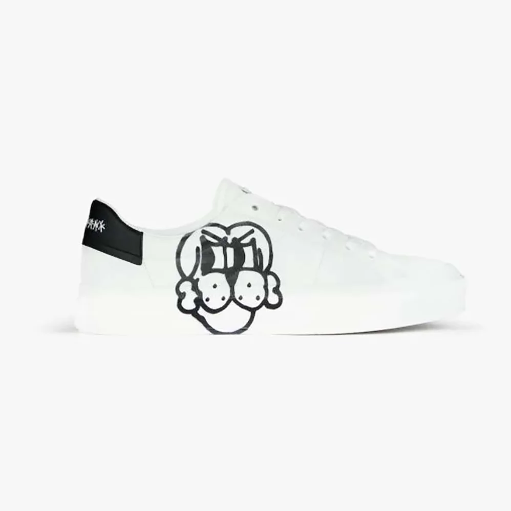 Givenchy Sneakers City Sport in Leather with Tag Effect Dog Print for Men in White