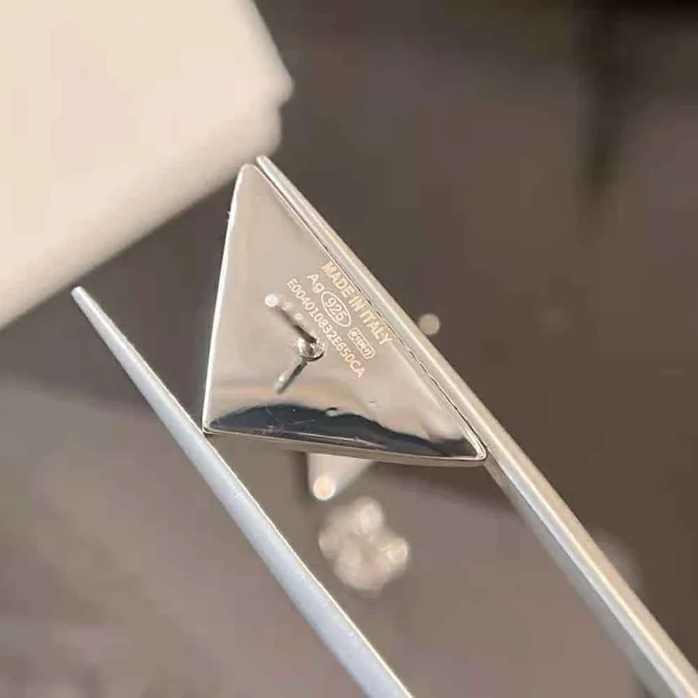 Prada Crystal Logo Jewels Zirconia Earrings for Women in Silver