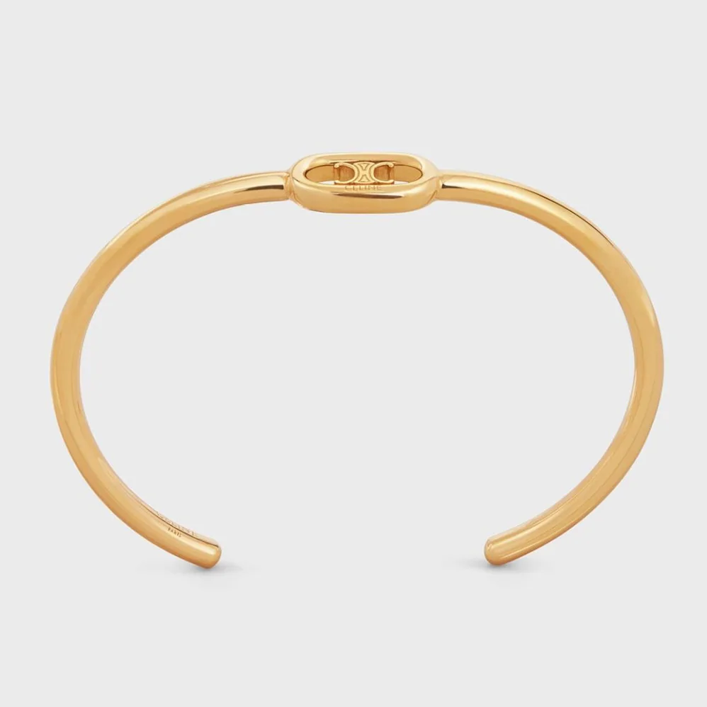 Celine Maillon Triomphe Thin Cuff in Brass with Gold Finish for Women
