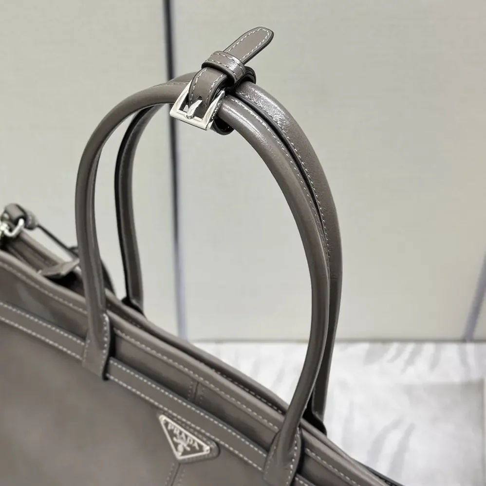 Prada Bonnie Leather Tote Bag for Unisex in Clay