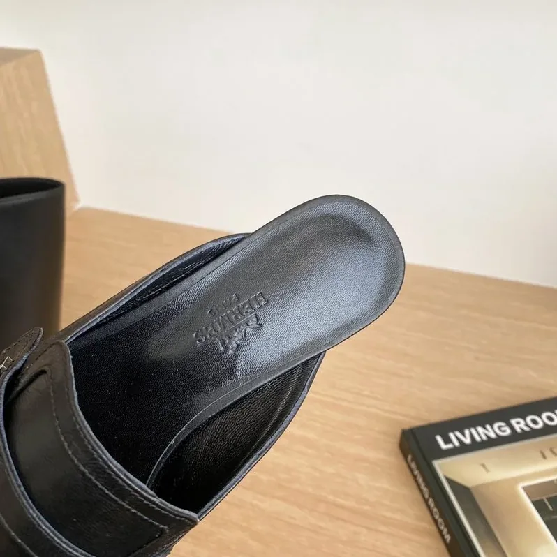 Hermes Groupie Mules Black