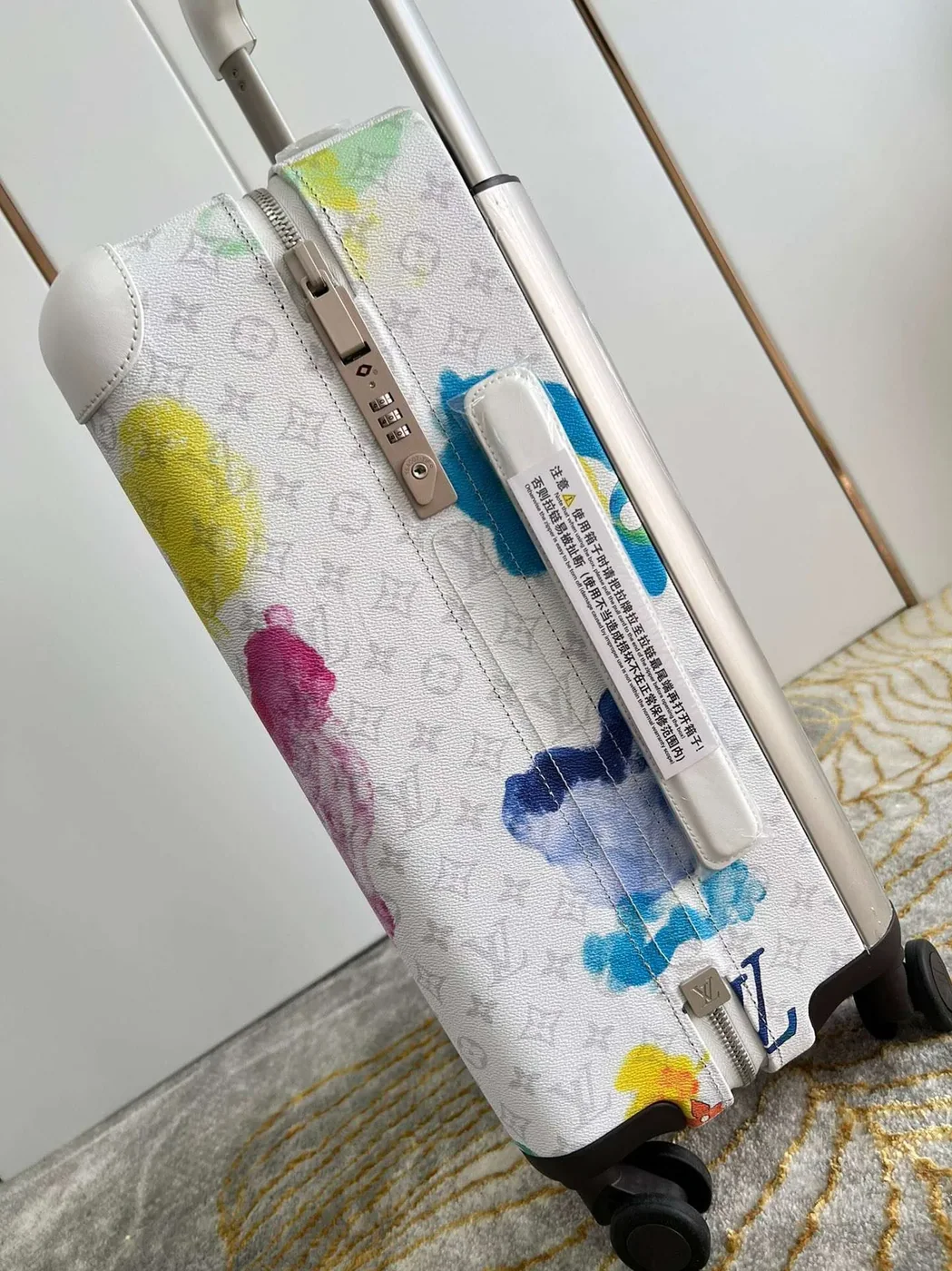 Louis Vuitton Horizon 55 Suitcase in White Silver Hardware