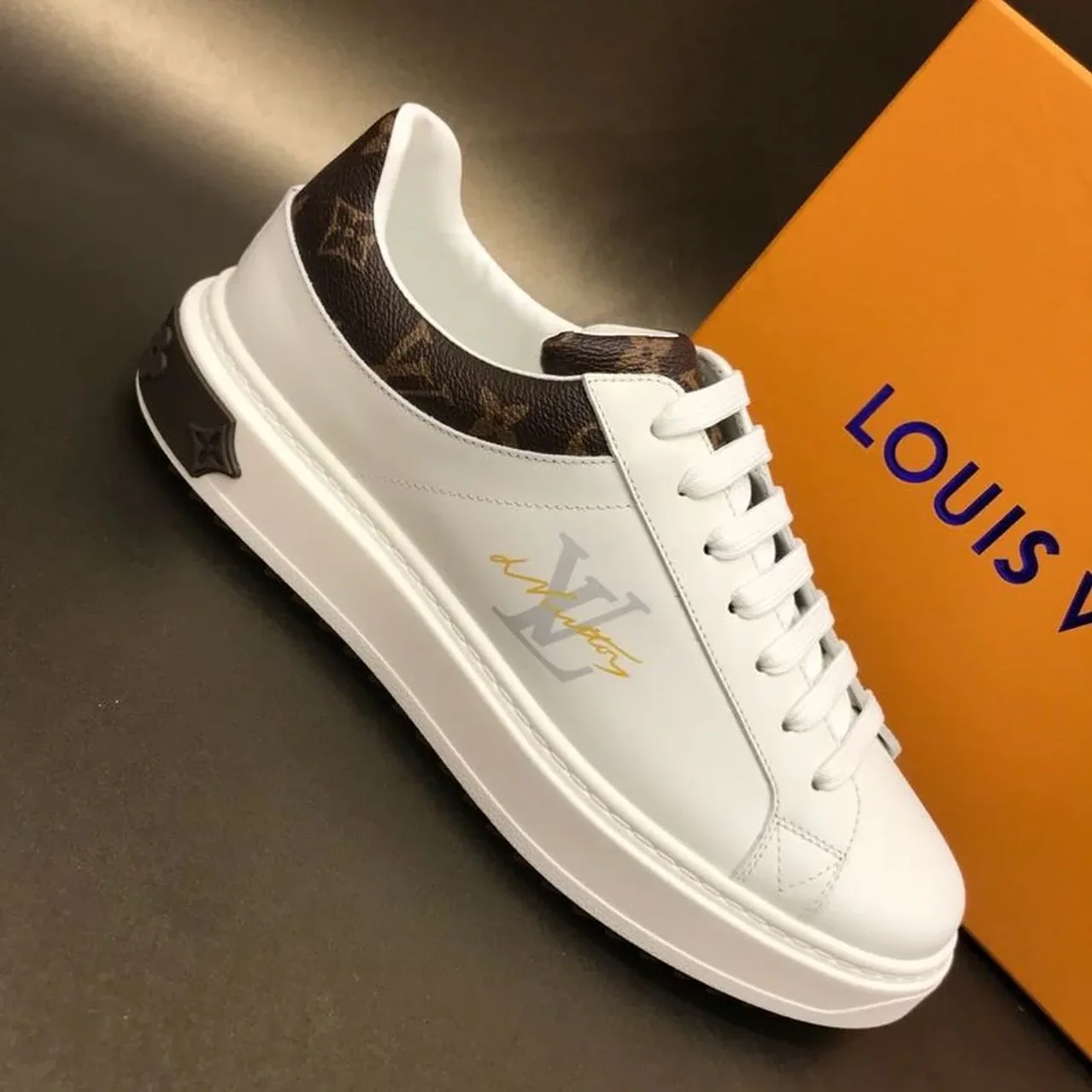 Louis Vuitton Time Out Sneaker Monogram Canvas White in Brown Louis Vuitton Time Out Sneaker Monogram Canvas White in Brown