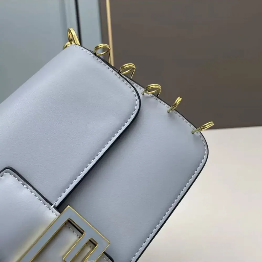 Fendi Baguette Brooch Fendace Blue Leather Bag for Women Fendi Baguette Brooch Fendace Blue Leather Bag for Women