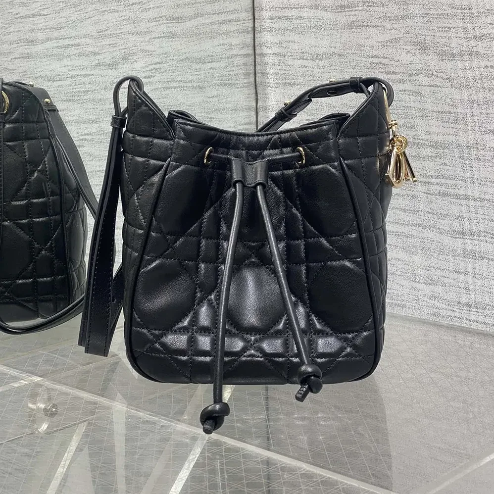 Dior Small D-Motion Bag Black Macrocannage Lambskin for Women Dior Small D-Motion Bag Black Macrocannage Lambskin for Women