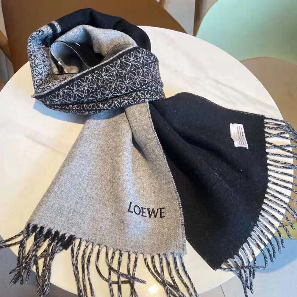 Loewe Scarf in Wool and Cashmere for Unisex in Black