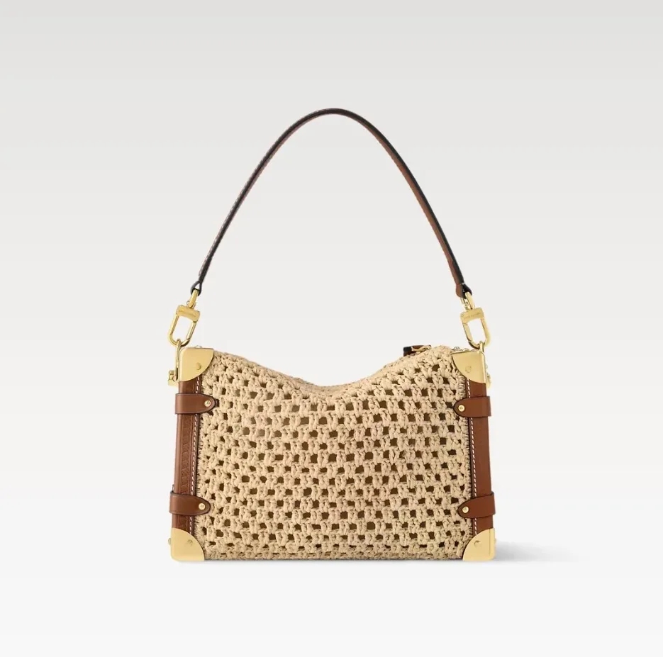 Louis Vuitton Side Trunk MM Raffia Natural in Brown / Louis Vuitton Side Trunk MM Raffia Natural in Brown /