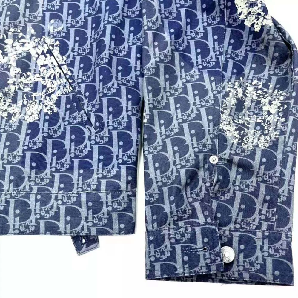 Dior Tears Zipped Blouson Blue Cotton Denim for Men