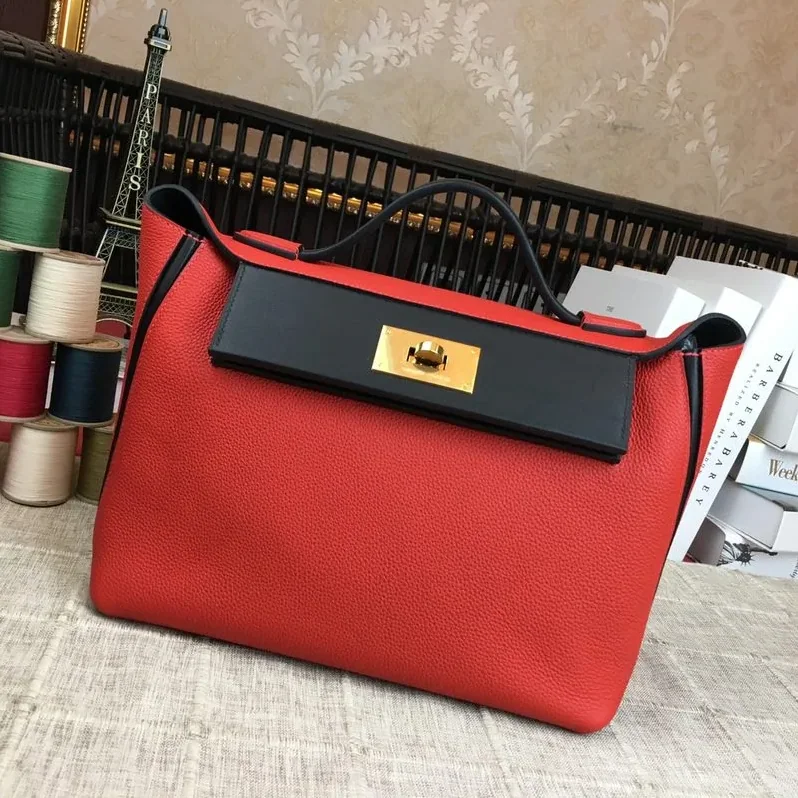 Hermes Clemence Swift Red Gold Toned Hardware Hermes Clemence Swift Red Gold Toned Hardware
