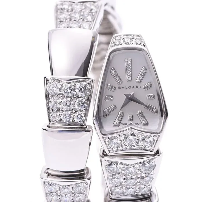 Bvlgari Serpenti Jewelry Watch Silver Toned White Dial