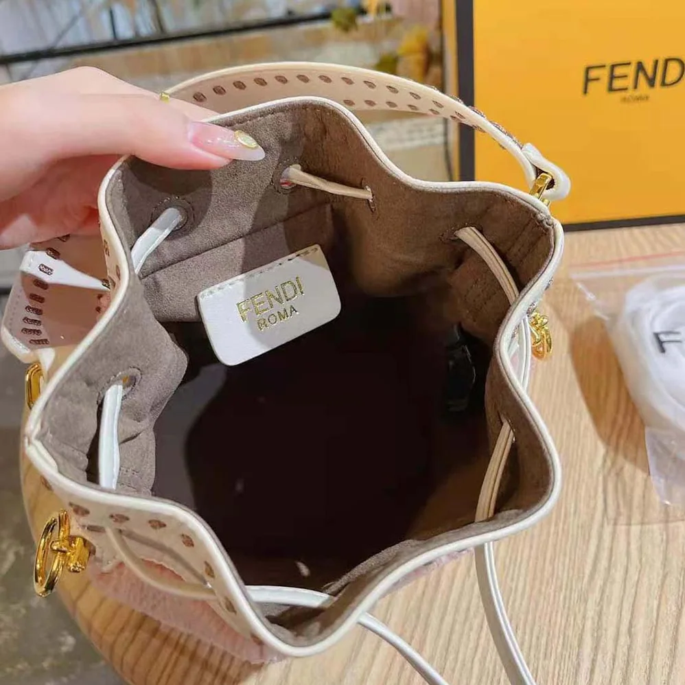 Fendi Mon Tresor Pink Sheepskin Mini for Women in Bag