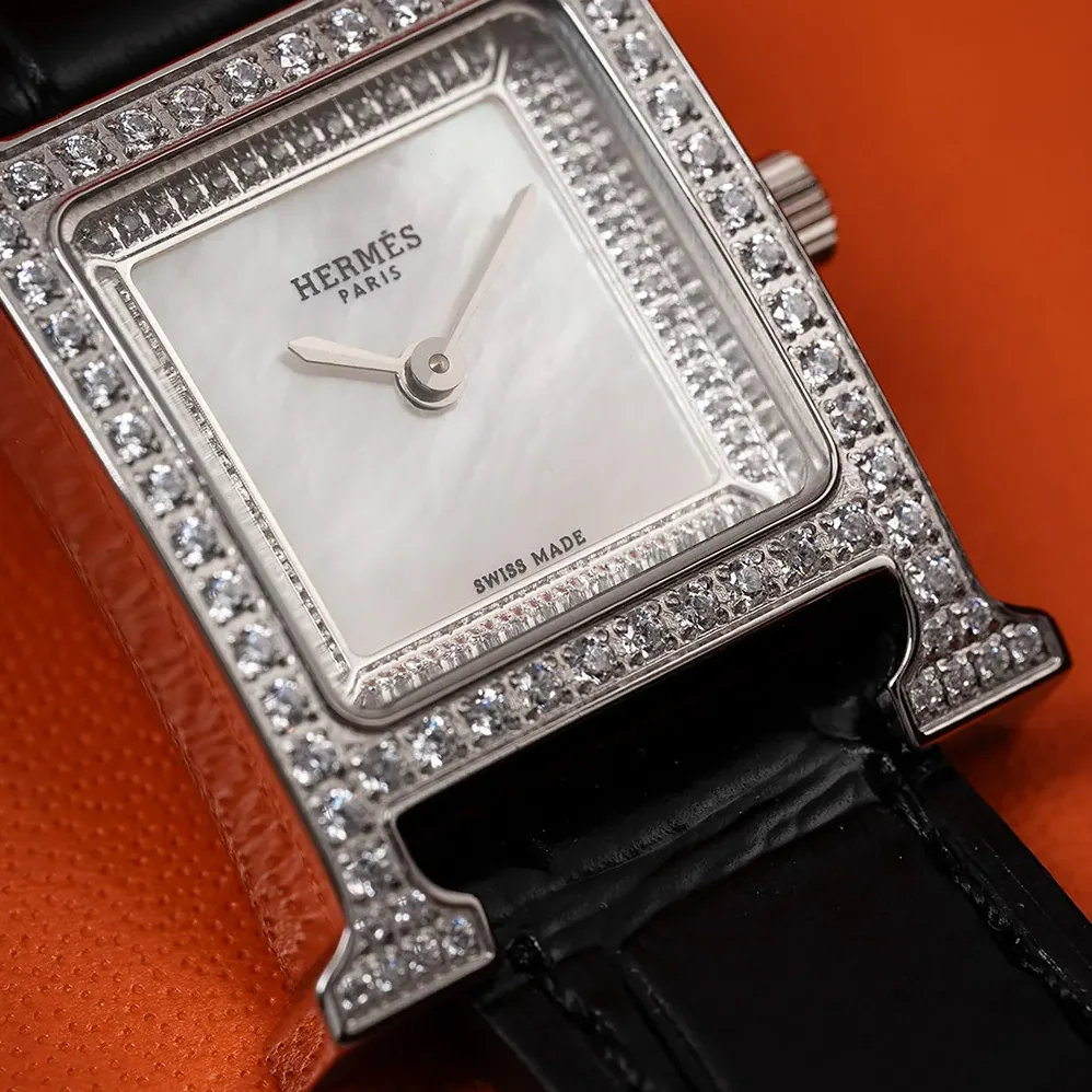 Hermes Heure H Watch Mini Model 21 mm for Women in Silver