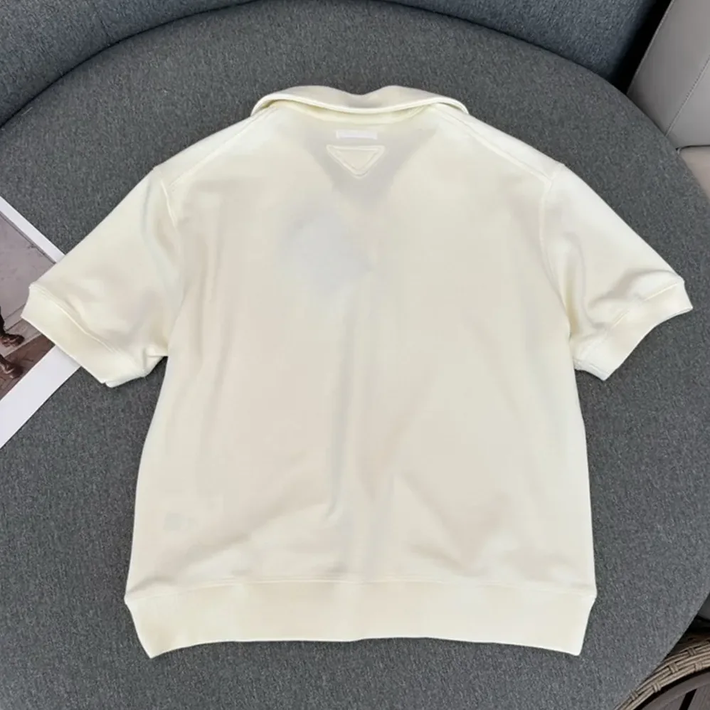Prada Fleece Polo Natural Shirt in a Fleece Design for Women Prada Fleece Polo Natural Shirt in a Fleece Design for Women