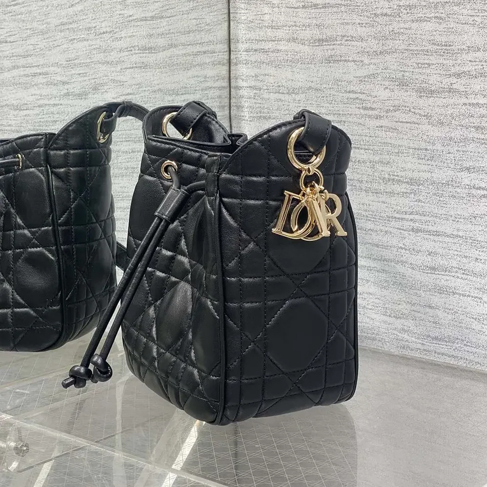 Dior Small D-Motion Bag Black Macrocannage Lambskin for Women Dior Small D-Motion Bag Black Macrocannage Lambskin for Women