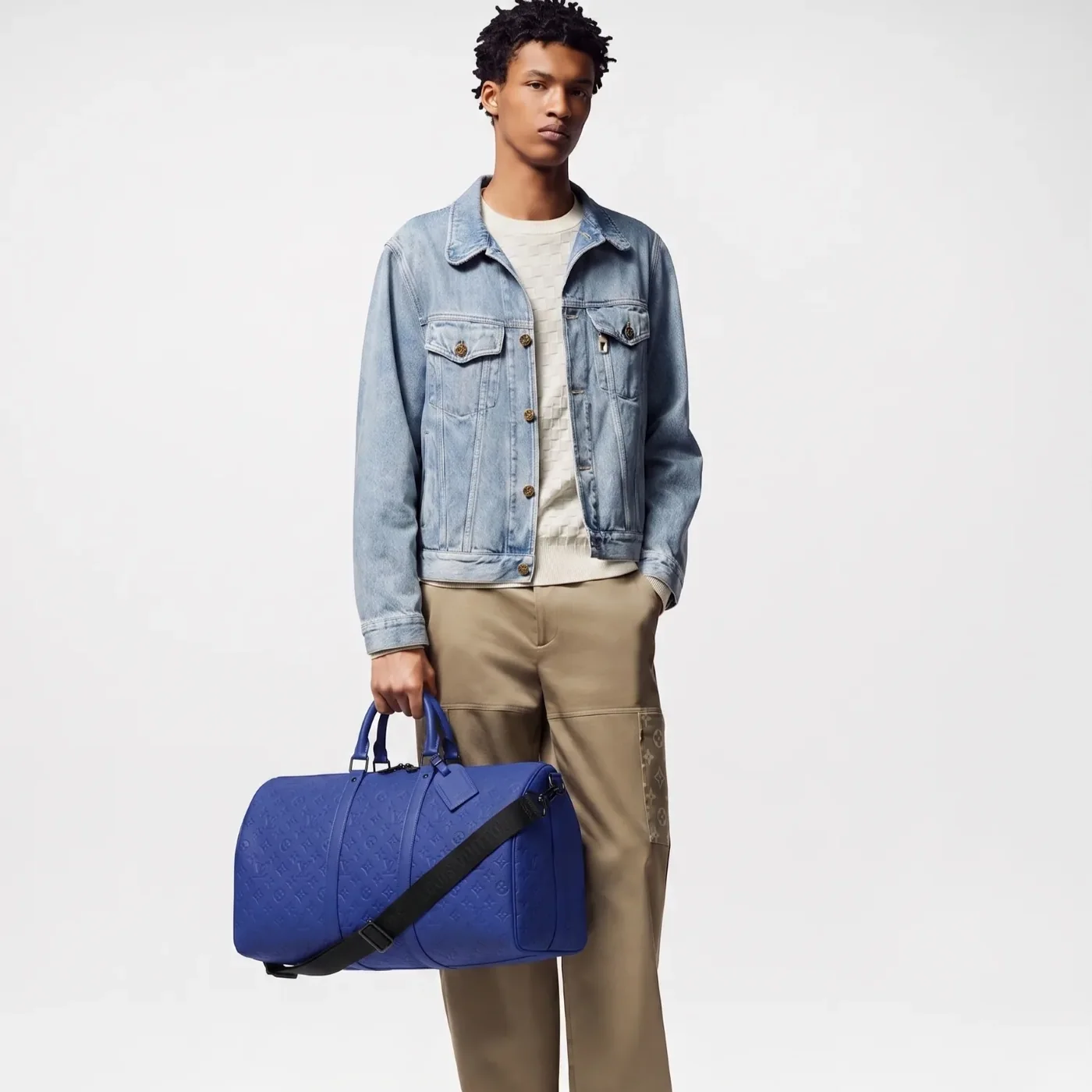 Louis Vuitton Keepall Bandouliere 50 Travel Bag in Racing Blue Black Hardware Louis Vuitton Keepall Bandouliere 50 Travel Bag in Racing Blue Black Hardware