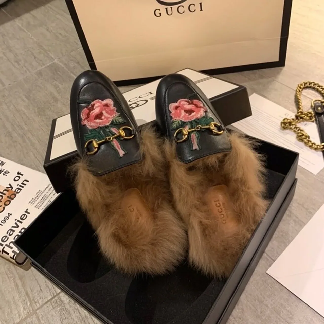 Gucci Re- Princetown Mules Black for Women Gucci Re- Princetown Mules Black for Women