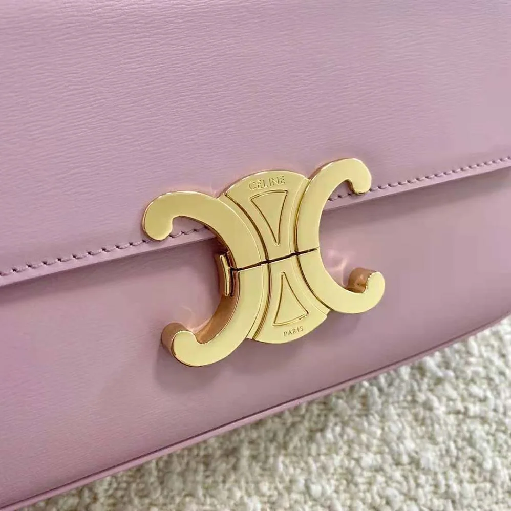 Celine Triomphe Shoulder Bag in Natural Calfskin for Women in Purple Celine Triomphe Shoulder Bag in Natural Calfskin for Women in Purple