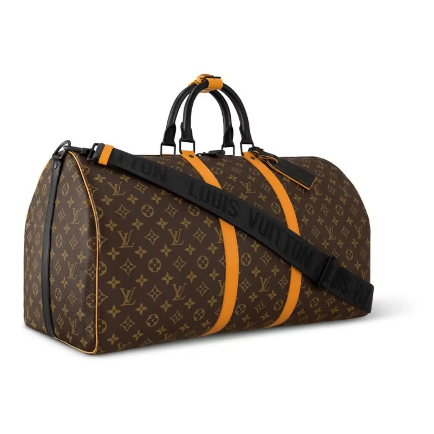 Louis Vuitton Keepall Bandouliere 55 Travel Bag / Brown/ Radiant Sun Monogram Black Hardware Louis Vuitton Keepall Bandouliere 55 Travel Bag / Brown/ Radiant Sun Monogram Black Hardware